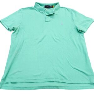 Polo Ralph Lauren Mens XL Custom Slim Fit Mint Green Short Sleeve Polo Shirt